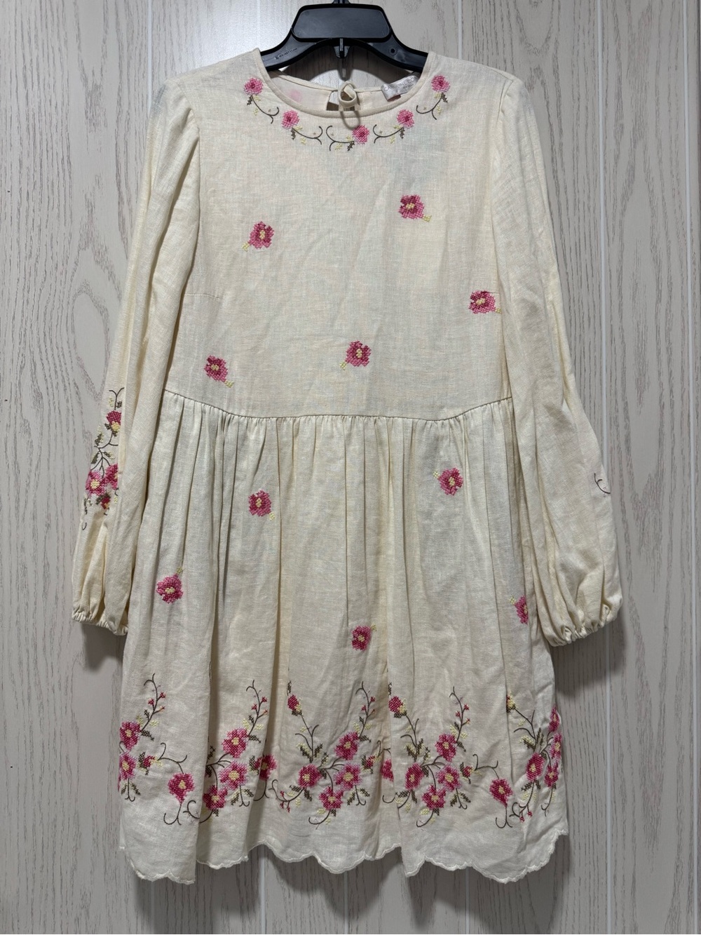 Caroline Constas Floral Embroidered Babydoll Dress Cream Pink XS NWT $405 - Picture 5 of 11